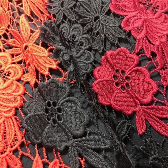 BEBE Floral Embroidered Spaghetti Strap Midi Dress Size 4 - Picture 5 of 12